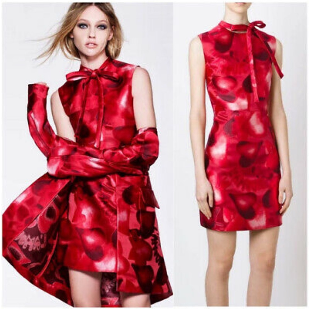 VALENTINO L'Amour hearts printed Jacquard Dress 40 Authentic Brand New With Tags